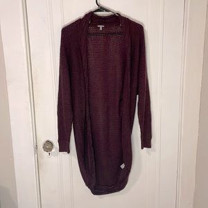Charlotte Russe maroon cardigan with trim detail